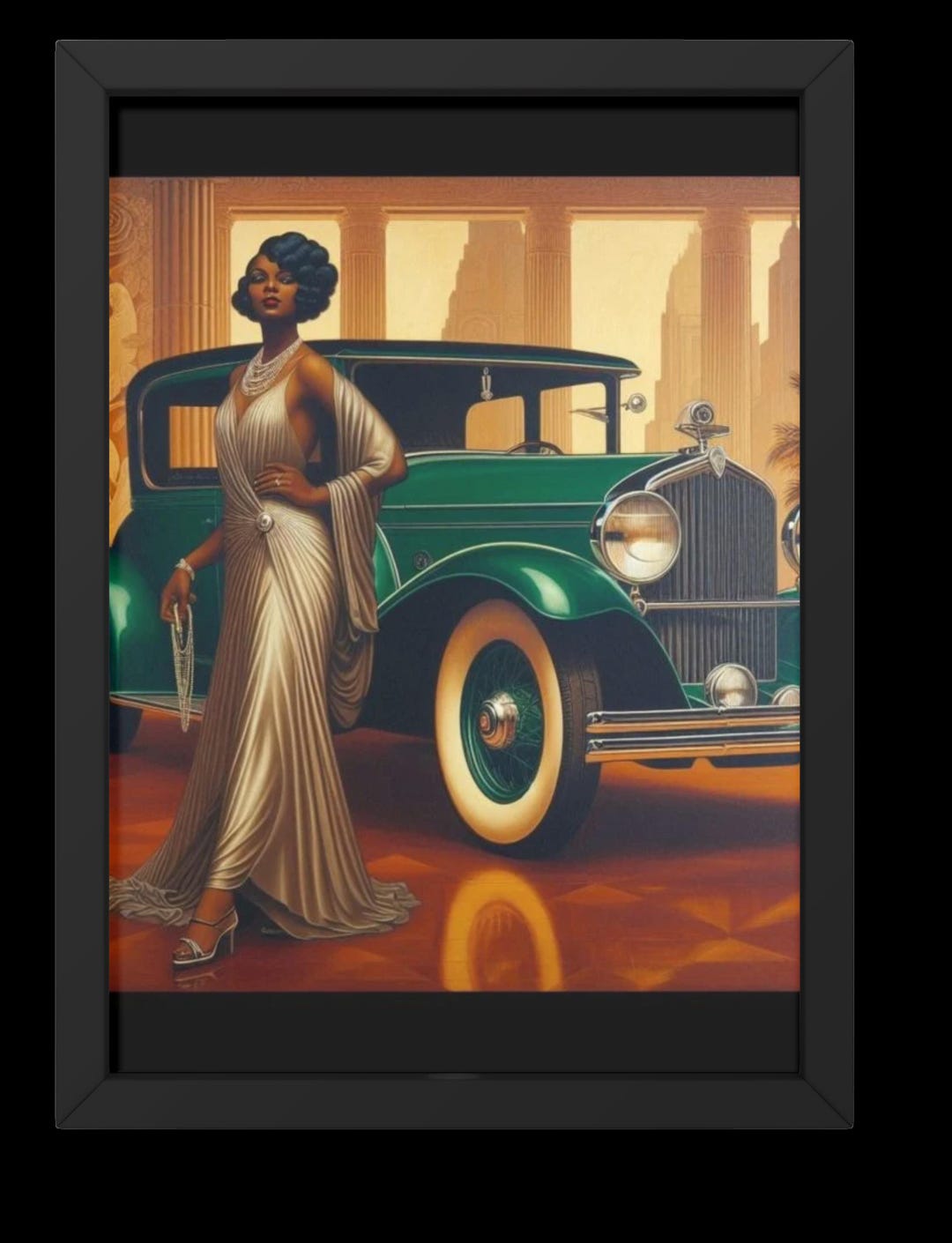 Art Deco Black Woman Print: 1920s Glamour, Vintage Car (digital ...