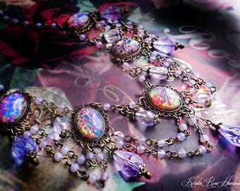 Collier Fantaisie Turquoise En Verre Cristal – Élégant, Raffiné, Idéal Pour Mariage Ou Soirée (femme)