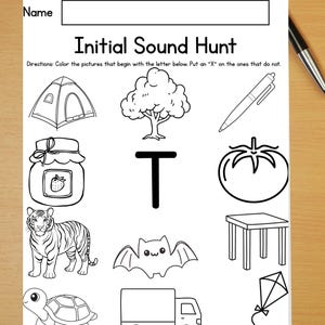 Beginning Sounds Worksheets Bundle 44 Pages Phonological Awareness Activities Initial Sound Digraphs Cutting & Gluing Coloring