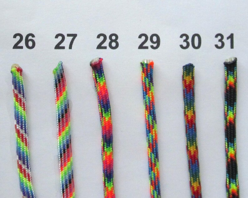 Kids paracord bracelets in unique mixed colors. Many fun NEW 2025 colors! For size measure wrist. Order color number from chart. image 7