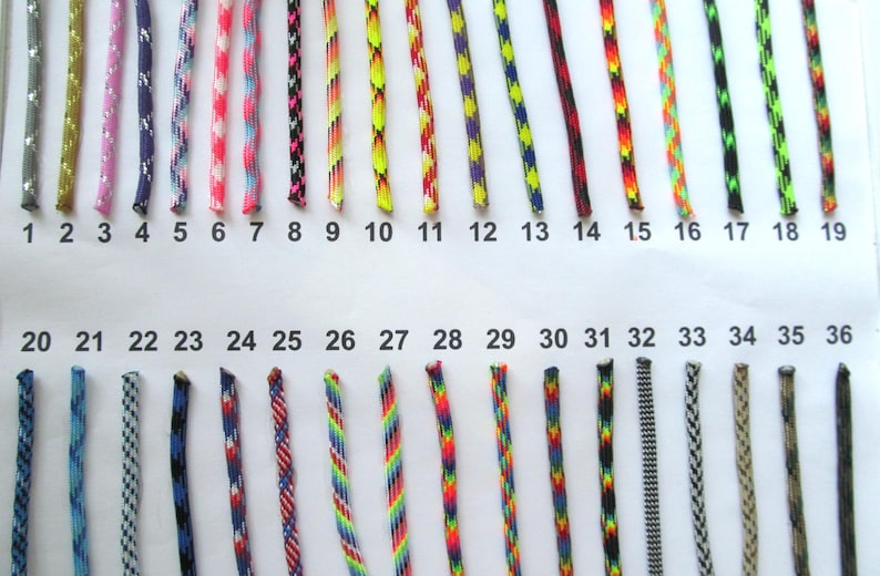 Kids paracord bracelets in unique mixed colors. Many fun NEW 2025 colors! For size measure wrist. Order color number from chart. image 2