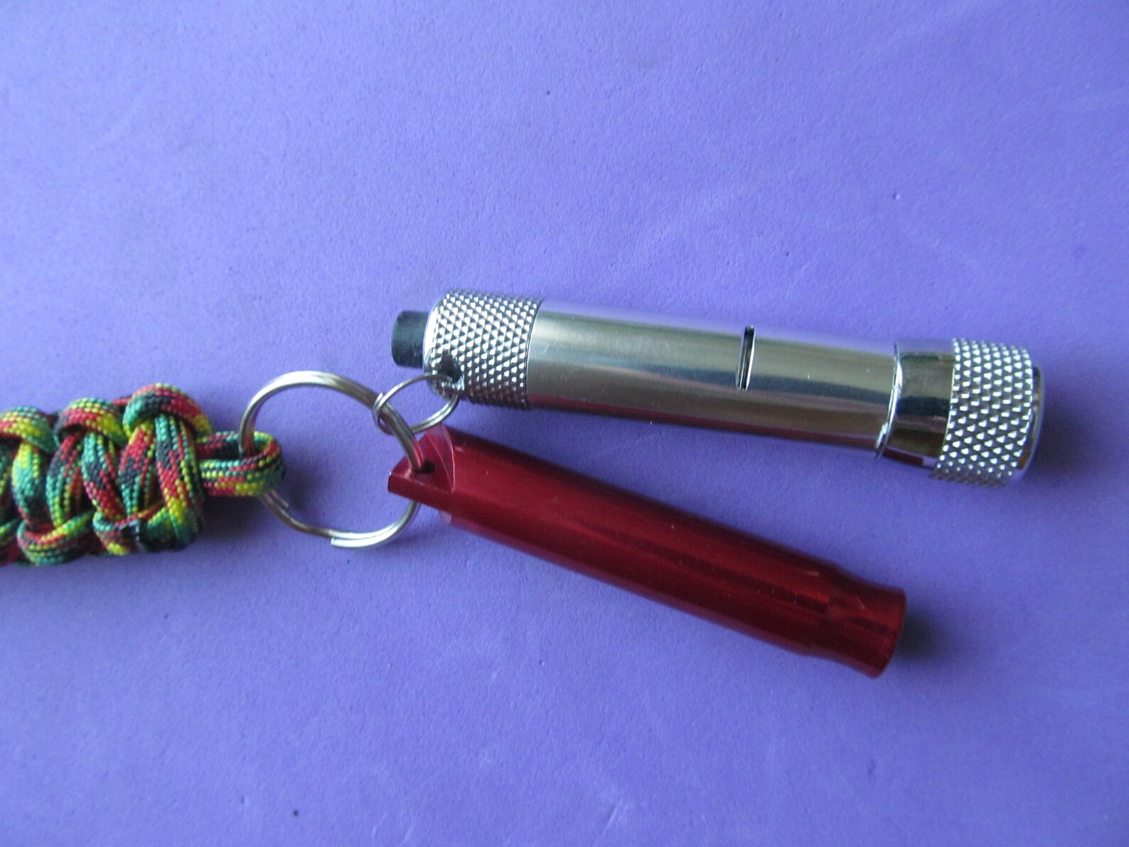 Whistle & Flashlight Key Ring.Unique paracord key ring with Etsy