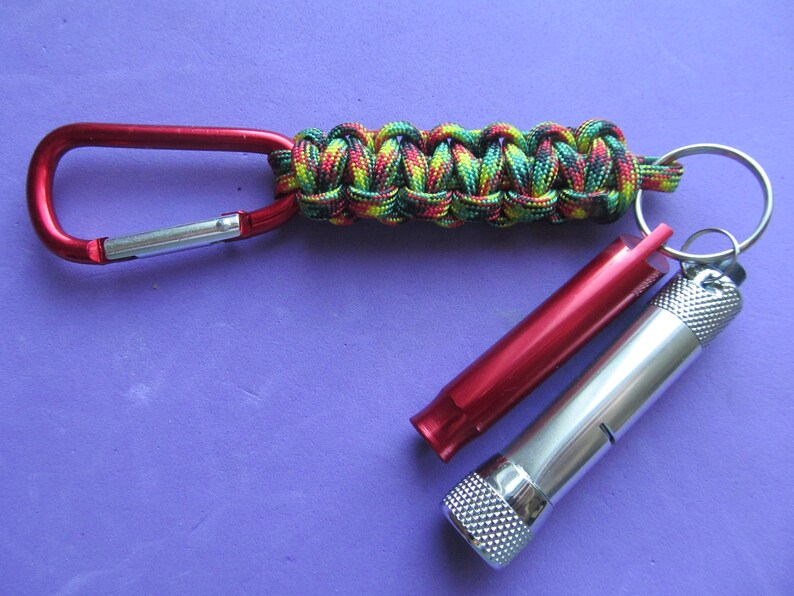Whistle & Flashlight Key Ring.Unique paracord key ring with Etsy