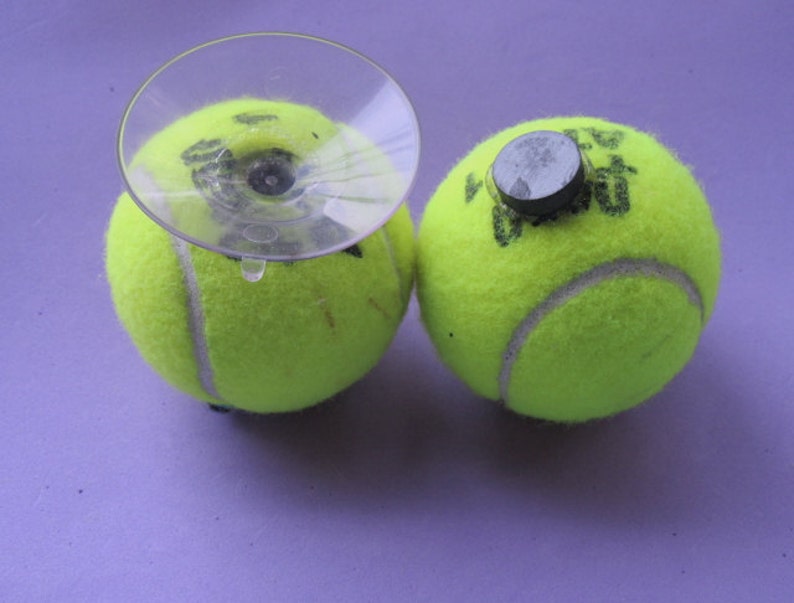 Tennis ball face 'stuff holder'. Unique tennis player gift, party favor holds things, hides things inside. Choose hat, mustache, jewels. image 2