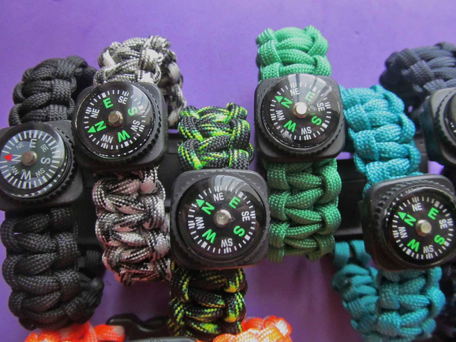 Compass Paracord Bracelet. Bracelet With Compass and Whistle Etsy