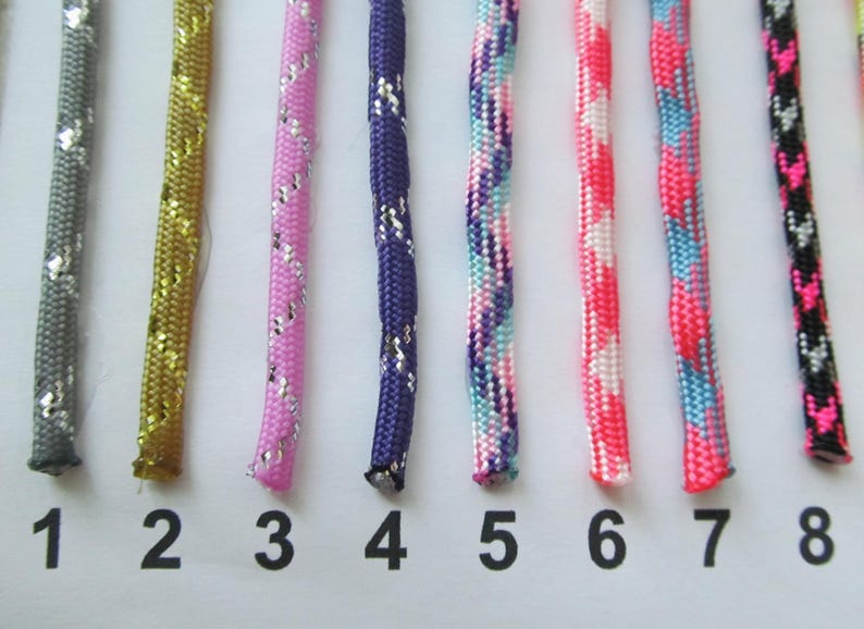 Kids paracord bracelets in unique mixed colors. Many fun NEW 2025 colors! For size measure wrist. Order color number from chart. image 3