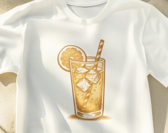 Lemon Over Ice T Shirt – Vintage Lemonade Illustration Tee – Summer Citrus Graphic Shirt