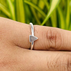 Minimalist Sterling Silver Triangle Ring: Dainty Geometric Band