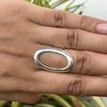 Handmade 925 Sterling Silver Oval Ring - Minimalist Vintage Style