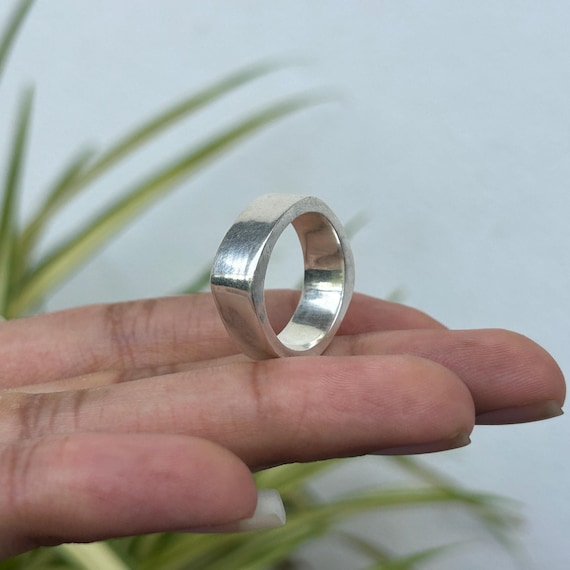 925 Sterling Silver Wide Band Ring: Minimalist Statement Jewelry