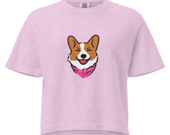 Camiseta corta minimalista para mujer con diseño de Corgi Lover