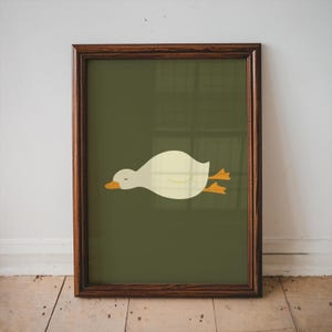 Funny Goose Print: Minimalist Duck Wall Art, Whimsical Farmhouse Decor (Digital Download 5x7)