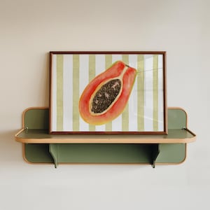 Papaya Watercolor Print: Botanical Kitchen Wall Art (Digital Download