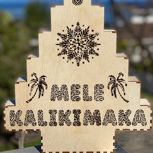 Hawaiian Wooden Advent Calendar - Mele Kalikimaka - 24 days