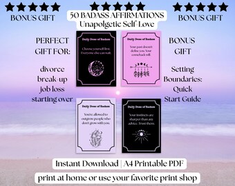 Empowering Affirmation Cards for Women: Divorce, Self-Love, Motivation (Digital Download)