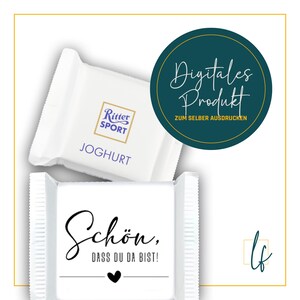 Ritter Sport Mini Wrapper | Guest Gift | PDF Form | Instant Download
