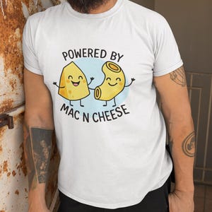 Camiseta Mac n Cheese, Camiseta engraçada de comida, Camiseta para amantes de comida, Blusa casual unissex, Presente para quem ama queijo, Presente de aniversário