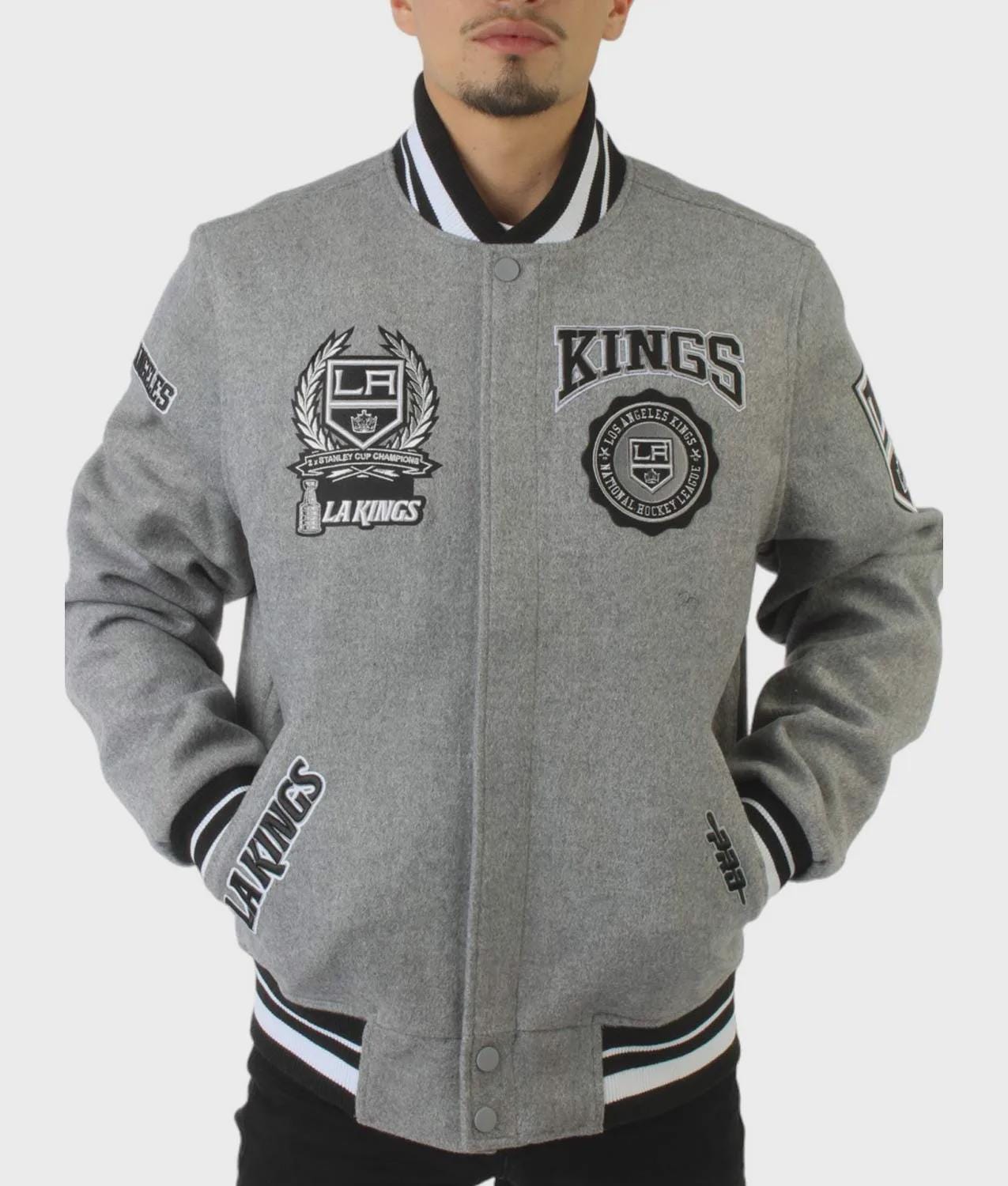 Los Angeles Kings ジャケット グレー Starter Los Angeles Kings Mens GREYHEATHER Stacked Logo