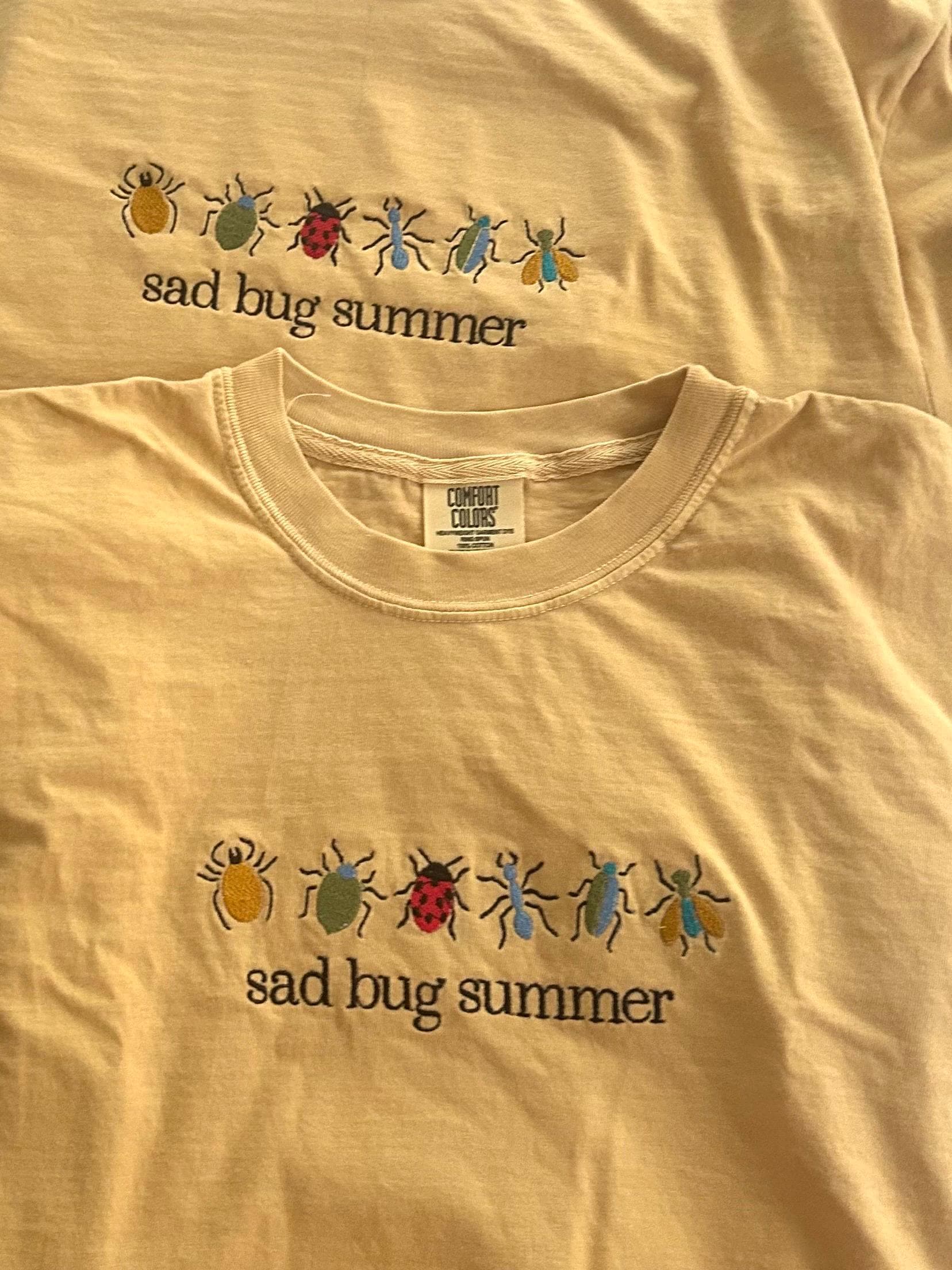 Sad Bug Summer Embroidered T-shirt 3 Colors - Etsy