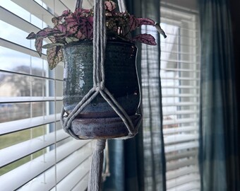 Macrame plant hanger for 3-5” pot / hangs approx 24” // plant hanger only