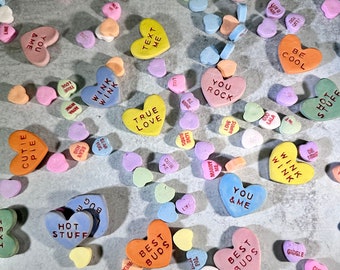 Set of 5 Conversation Heart Magnets. Choose your grouping