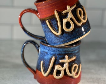 Vote Mug / Handmade Wheel-Thrown Pottery / Feminist / Ceramic