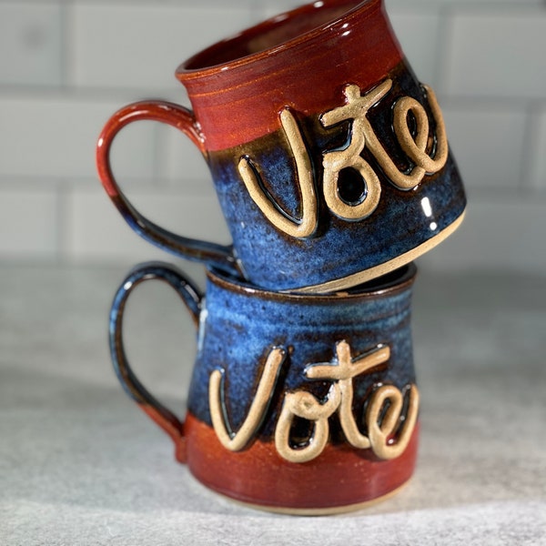 Vote Mug / Handmade Wheel-Thrown Pottery / Feminist / Ceramic