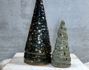 Christmas Trees with Gold Detail