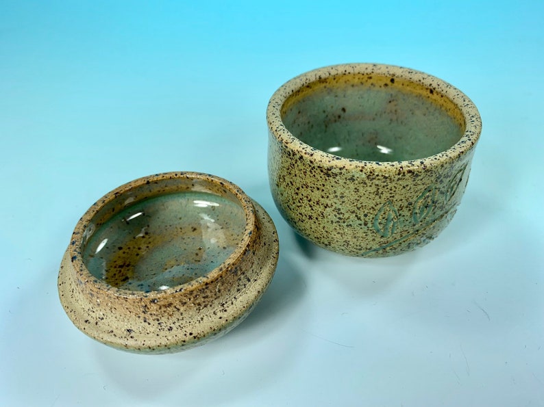 READY TO SHIP Carved Wheel-Thrown Ceramic Box Jewelry or Ring Box Engagement or Wedding Gift Turquoise Floral Jewelry Box