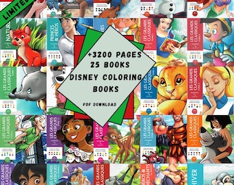 3200+ Disney Coloring Pages Bundle, 25 Books (Printable PDF)