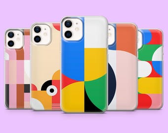 Bauhaus Phone Case Abstract Art Cover for iPhone 16Pro, 15, 14, 13, 12, Samsung S25, S24, S23, S22, A16, A56, A55, Pixel 9, 9Pro