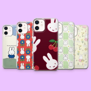Miffy Phone Case Cute Bunny Kawaii Cover for iPhone 16Pro, 15, 14, 13, 12, Samsung S25, S24, S23, S22, A16, A56, A55, Pixel 9, 9Pro