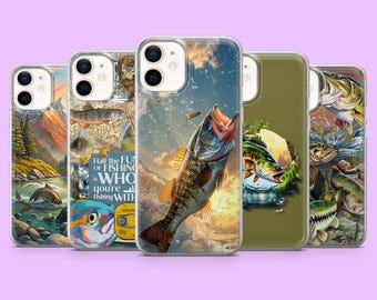 Fishing Bass Phone Case Fisherman Cover for iPhone 17 Pro, 16, 15, 14, 13, Samsung S25, S24, S23, S22, A16, A56, A55, Pixel 9, 9Pro