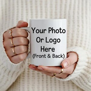 Personalized Photo Coffee Mug: Custom Text Gift for Him/Her