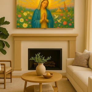 Our Lady in Bloom | Catholic Digital Art for Frame TVs | Digital Download