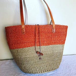 Large Sisal Basket: Handmade Boho Decor Organizer, Woven Kiondo from Kenya