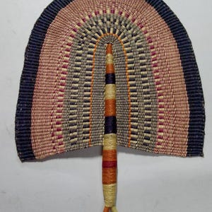 Handwoven Bolga Fan: African Straw Wall Decor, Boho Home Accent