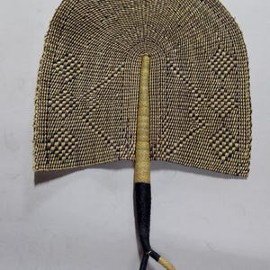 Handwoven Bolga Fan: African Straw Wall Decor, Boho Home Accent