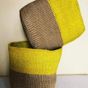 2 Sisal planter basket,African woven planter HandmadeBoho planter,natural fiber storage basket,Kenyan home decor,Eco gift,kiondo,sisal bag