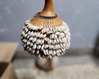 Black Shekere Cowrie Shell Rattle //jabara, Axatse, Netted Cowrie Shell ...