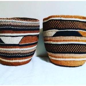 2 Sisal planter basket,African woven planter HandmadeBoho planter,natural fiber storage basket,Kenyan home decor,Eco gift,kiondo,sisal bag