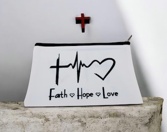 Faith Hope Love Small Zipper Pouch
