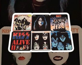 KISS Band 6 Coaster Set Neoprene Rubber Non-slip Bottom