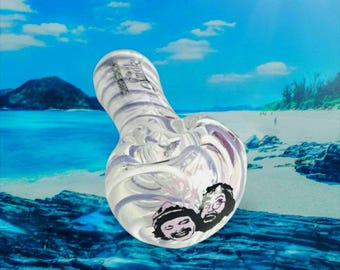 Cheech & Chong Purple Glass Tobacco Pipe