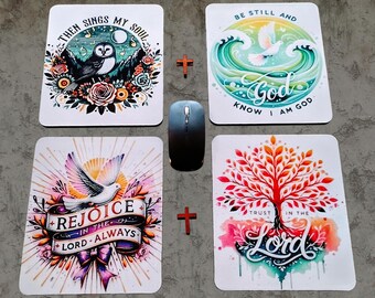 Religious Mouse Pad Rejoice Trust Sing Still