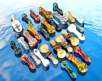Mystery Glass Pipe Hand-Blown Hand Pipe & Microfiber Storage Pouch