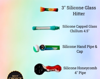 Silicone Glass Capped Chillum Silicone Pipe With Cap Honeycomb Hand Pipe