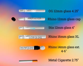 One Hitter Pipe Glass Metal Bat Chillum Smokers