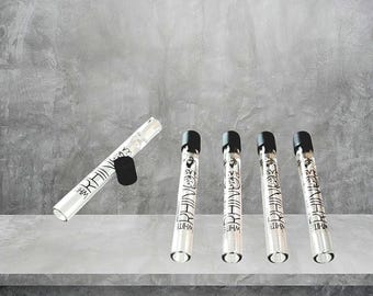 Rhino Glass Chillum with Cap 5 Pack Tobacco Pipe