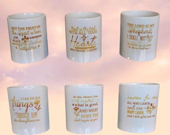 Religious Scripture Coffee Mug Psalms Philippians Galatians Proverbs